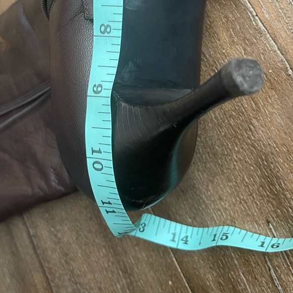 AUTHENTIC GUCCI Brown Leather Pointed Ankle Heel Boot Women’s 11 Designer - Picture 10 of 11